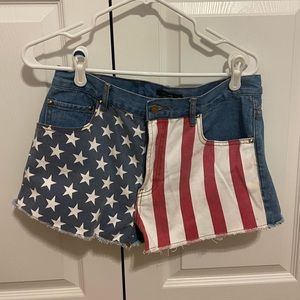 Forever 21 American flag denim shorts size 28